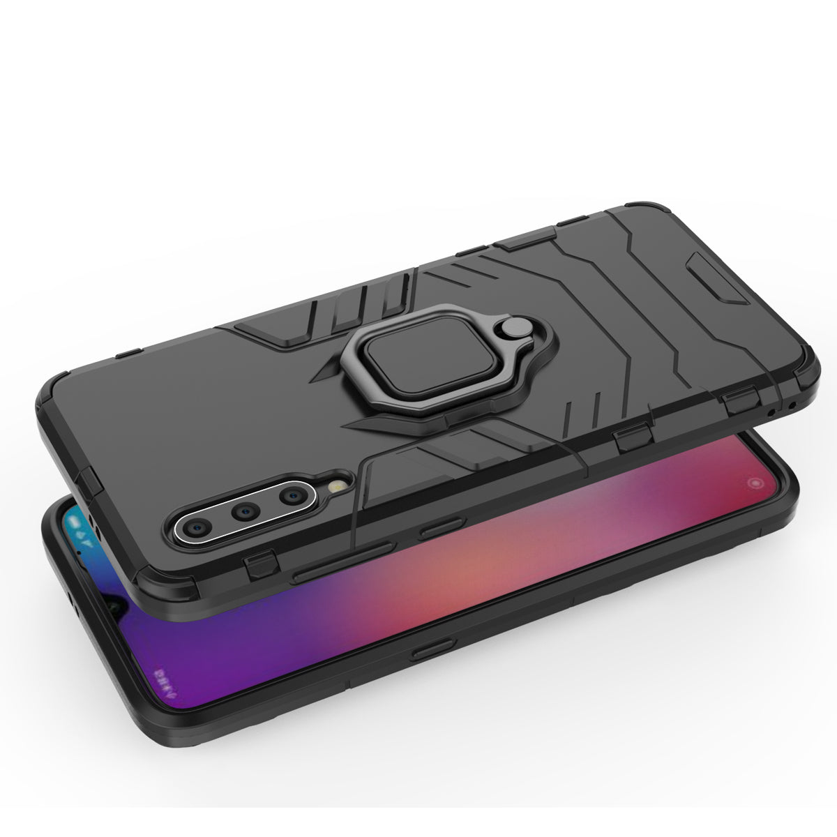 Cool Guard Ring Holder Kickstand PC TPU Hybrid Case for Xiaomi Mi 9