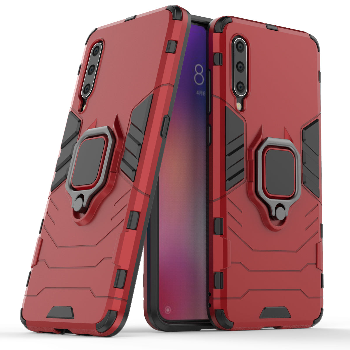 Cool Guard Ring Holder Kickstand PC TPU Hybrid Case for Xiaomi Mi 9