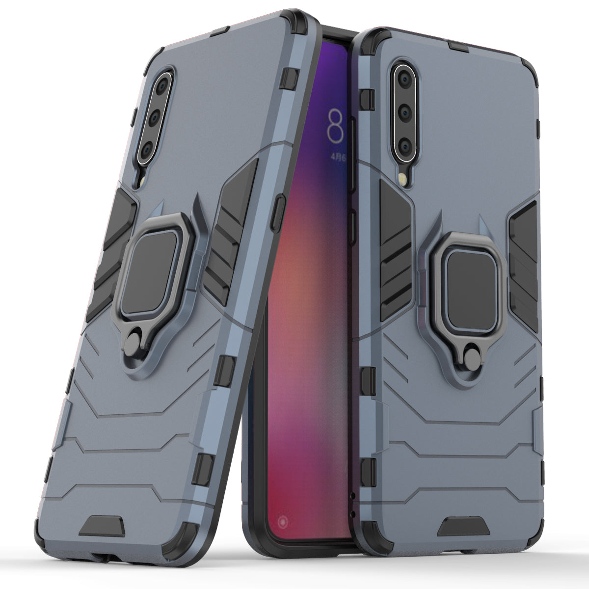 Cool Guard Ring Holder Kickstand PC TPU Hybrid Case for Xiaomi Mi 9