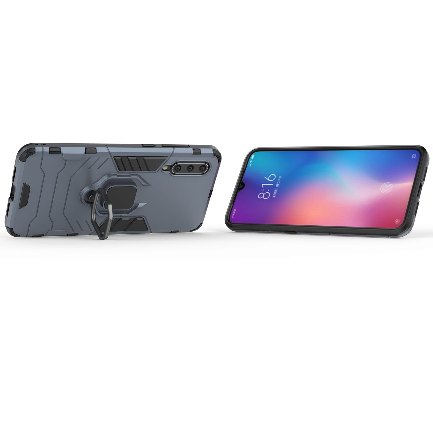 Cool Guard Ring Holder Kickstand PC TPU Hybrid Case for Xiaomi Mi 9