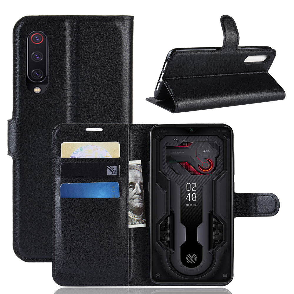 Litchi Skin PU Leather Magnetic Wallet Protective Case for Xiaomi Mi 9