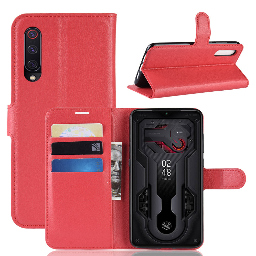 Litchi Skin PU Leather Magnetic Wallet Protective Case for Xiaomi Mi 9