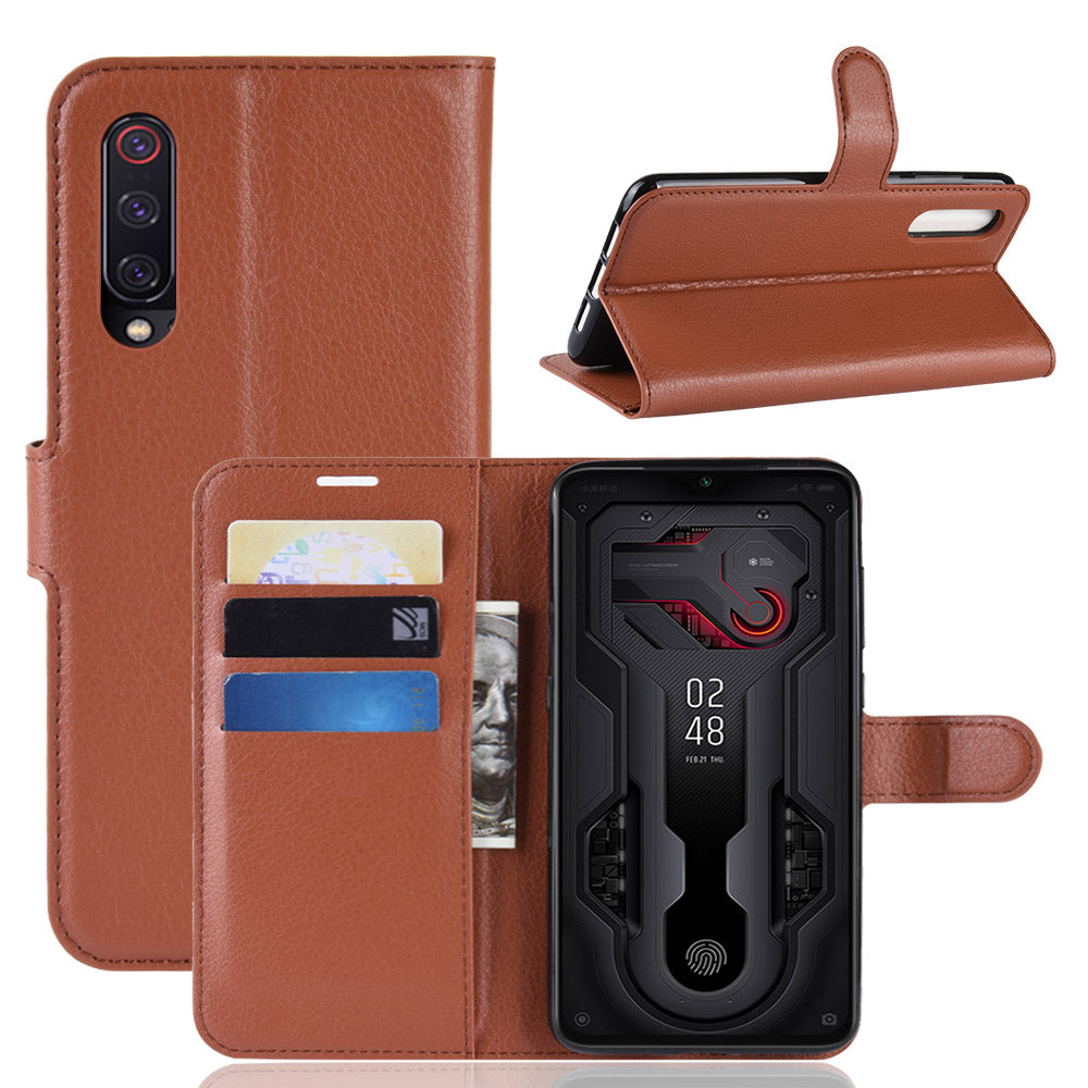 Litchi Skin PU Leather Magnetic Wallet Protective Case for Xiaomi Mi 9