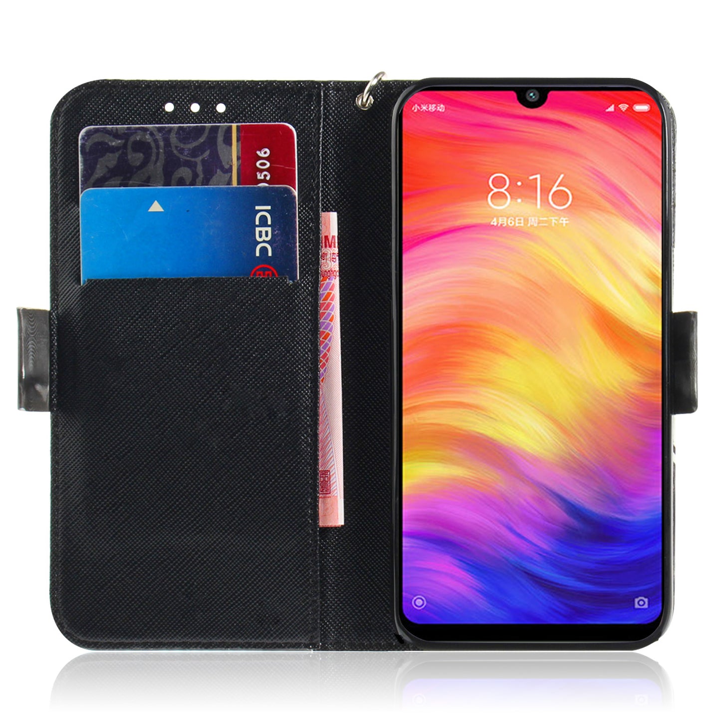 Pattern Printing Light Spot Decor Leather Wallet Case for Xiaomi Redmi Note 7S / Note 7 / Note 7 Pro (India)