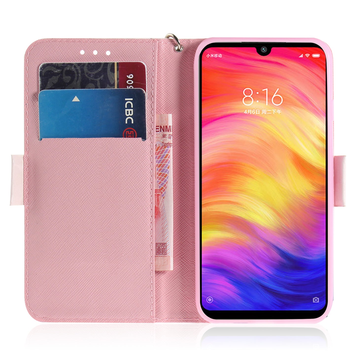 Pattern Printing Light Spot Decor Leather Wallet Case for Xiaomi Redmi Note 7S / Note 7 / Note 7 Pro (India)