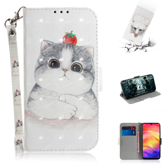 Pattern Printing Light Spot Decor Leather Wallet Case for Xiaomi Redmi Note 7S / Note 7 / Note 7 Pro (India)