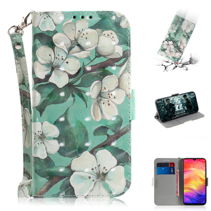 Pattern Printing Light Spot Decor Leather Wallet Case for Xiaomi Redmi Note 7S / Note 7 / Note 7 Pro (India)