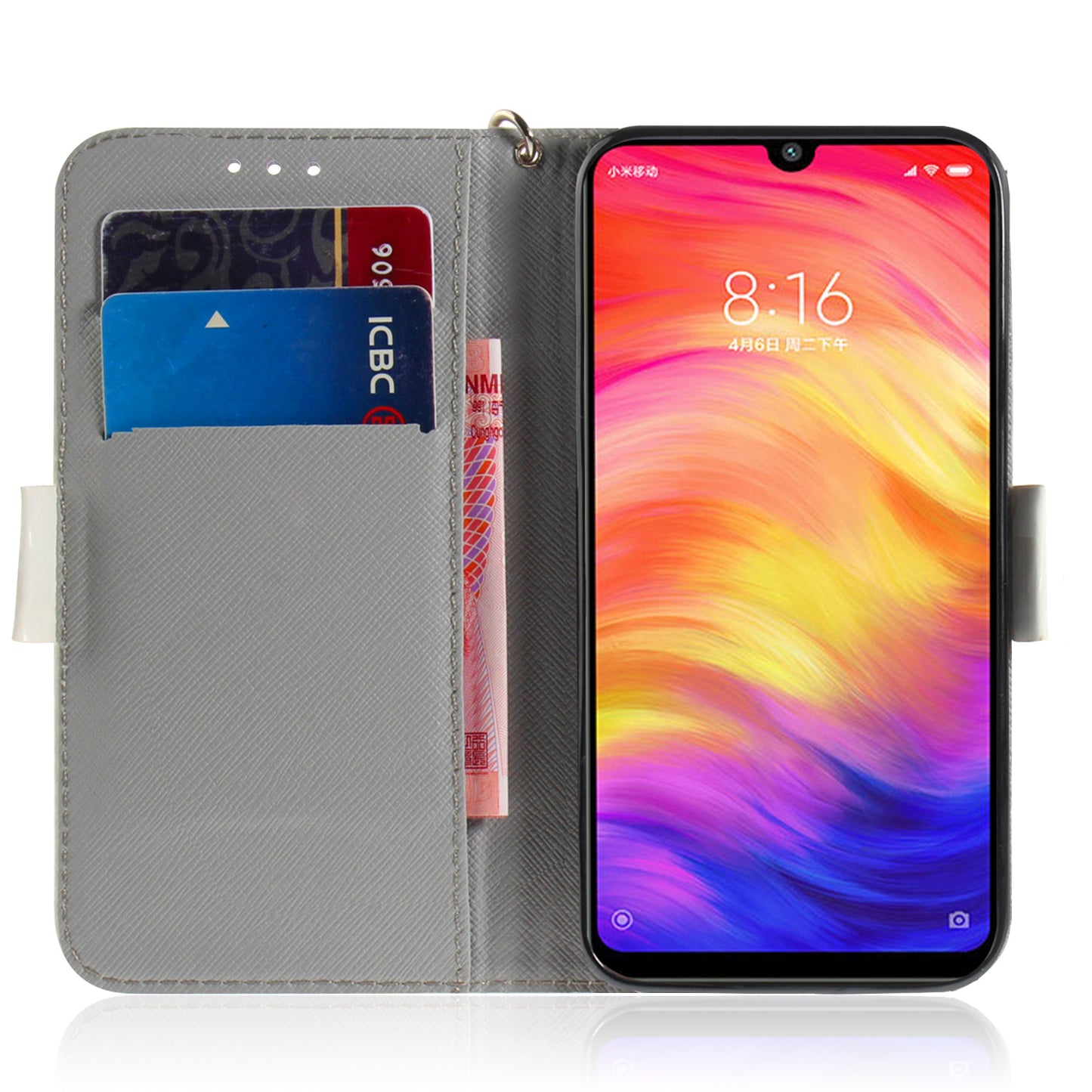 Pattern Printing Light Spot Decor Leather Wallet Case for Xiaomi Redmi Note 7S / Note 7 / Note 7 Pro (India)