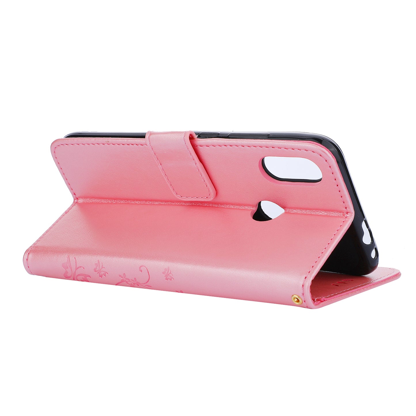 Imprint Butterfly Flower Leather Wallet Case for Xiaomi Redmi Note 7S / Note 7 / Note 7 Pro (India)