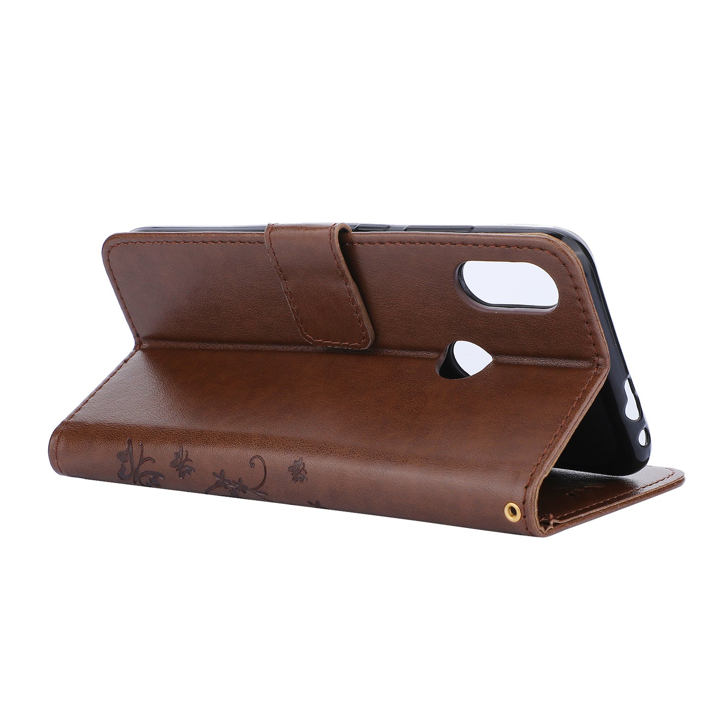 Imprint Butterfly Flower Leather Wallet Case for Xiaomi Redmi Note 7S / Note 7 / Note 7 Pro (India)