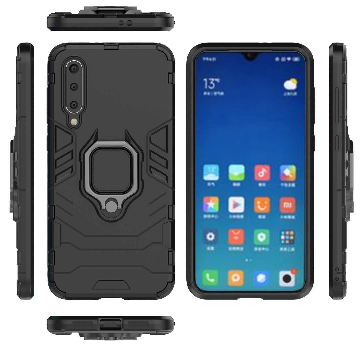 Finger Ring Kickstand PC + TPU Hybrid Case for Xiaomi Mi 9 SE