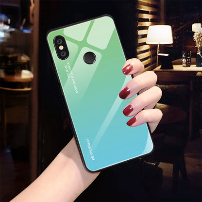 Gradient Glass + TPU + PC Hybrid Back Case for Xiaomi Redmi Note 5 Pro