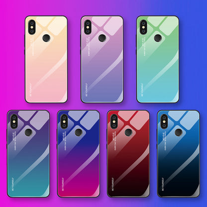 Gradient Glass + TPU + PC Hybrid Back Case for Xiaomi Redmi Note 5 Pro