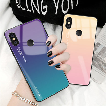 Gradient Glass + TPU + PC Hybrid Back Case for Xiaomi Redmi Note 5 Pro