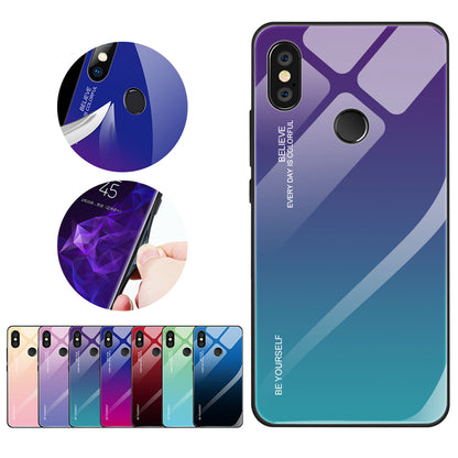 Gradient Glass + TPU + PC Hybrid Back Case for Xiaomi Redmi Note 5 Pro
