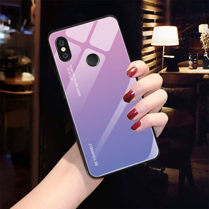 Gradient Glass + TPU + PC Hybrid Back Case for Xiaomi Redmi Note 5 Pro