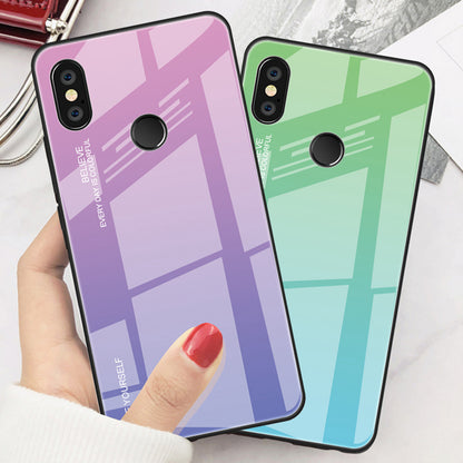 Gradient Glass + TPU + PC Hybrid Back Case for Xiaomi Redmi Note 5 Pro