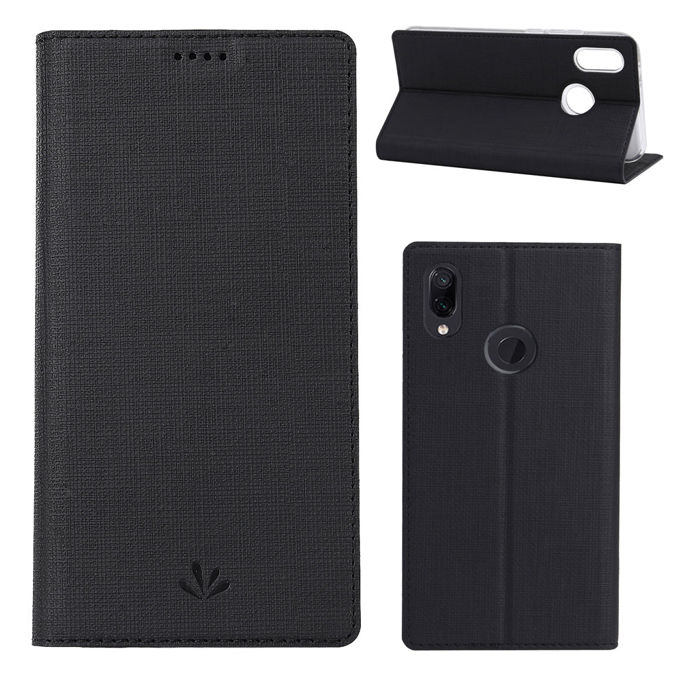 VILI DMX Cross Texture Stand Leather Phone Casing for Xiaomi Redmi Note 7S / Note 7/Note 7 Pro (India)