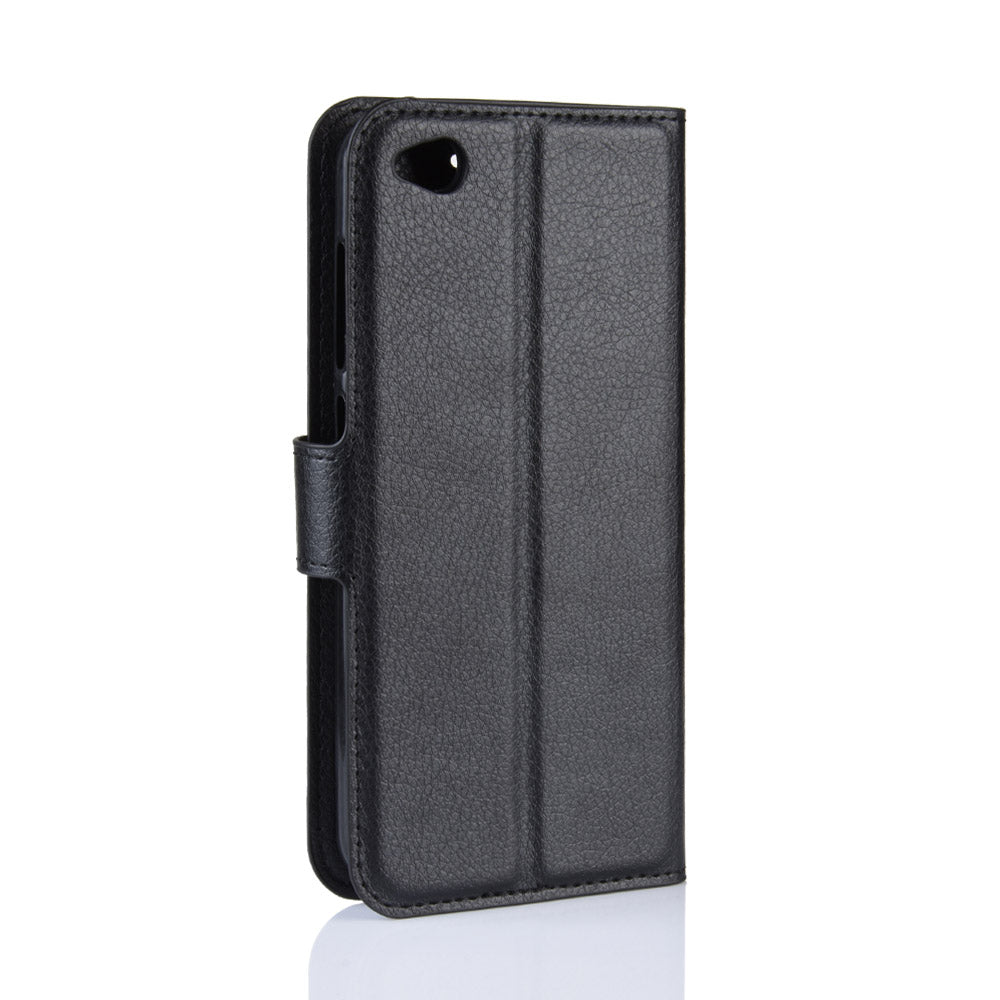 Litchi Skin PU Leather Magnetic Wallet Protection Case for Xiaomi Redmi Go