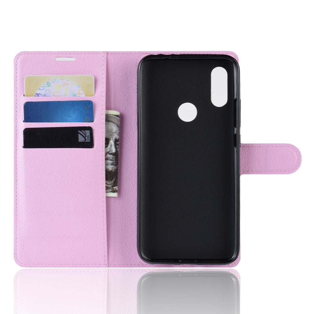 Litchi Skin Wallet Leather Stand Case for Xiaomi Redmi 7 / Redmi Y3