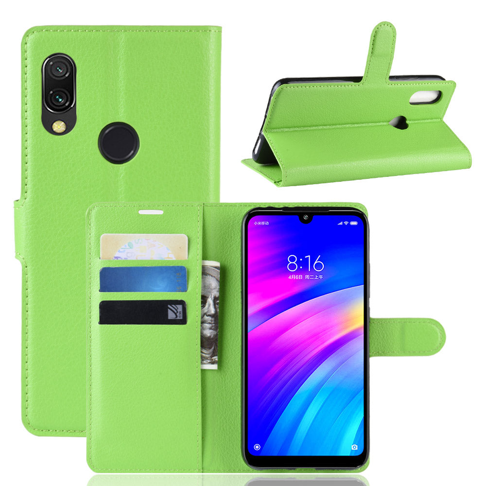 Litchi Skin Wallet Leather Stand Case for Xiaomi Redmi 7 / Redmi Y3