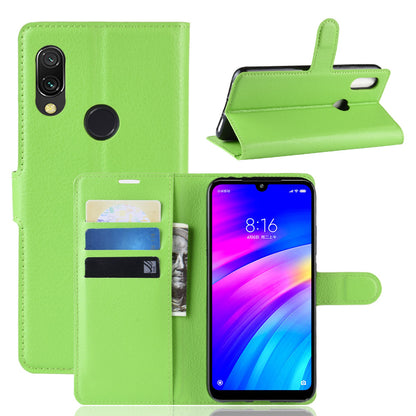 Litchi Skin Wallet Leather Stand Case for Xiaomi Redmi 7 / Redmi Y3