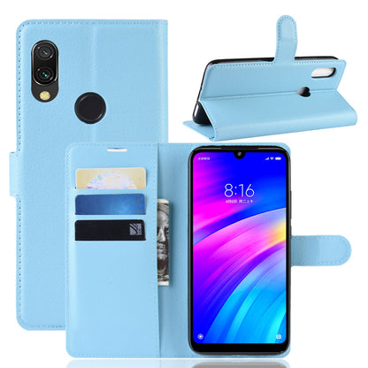 Litchi Skin Wallet Leather Stand Case for Xiaomi Redmi 7 / Redmi Y3