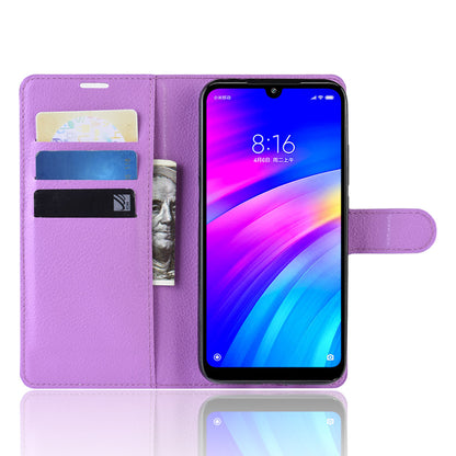 Litchi Skin Wallet Leather Stand Case for Xiaomi Redmi 7 / Redmi Y3