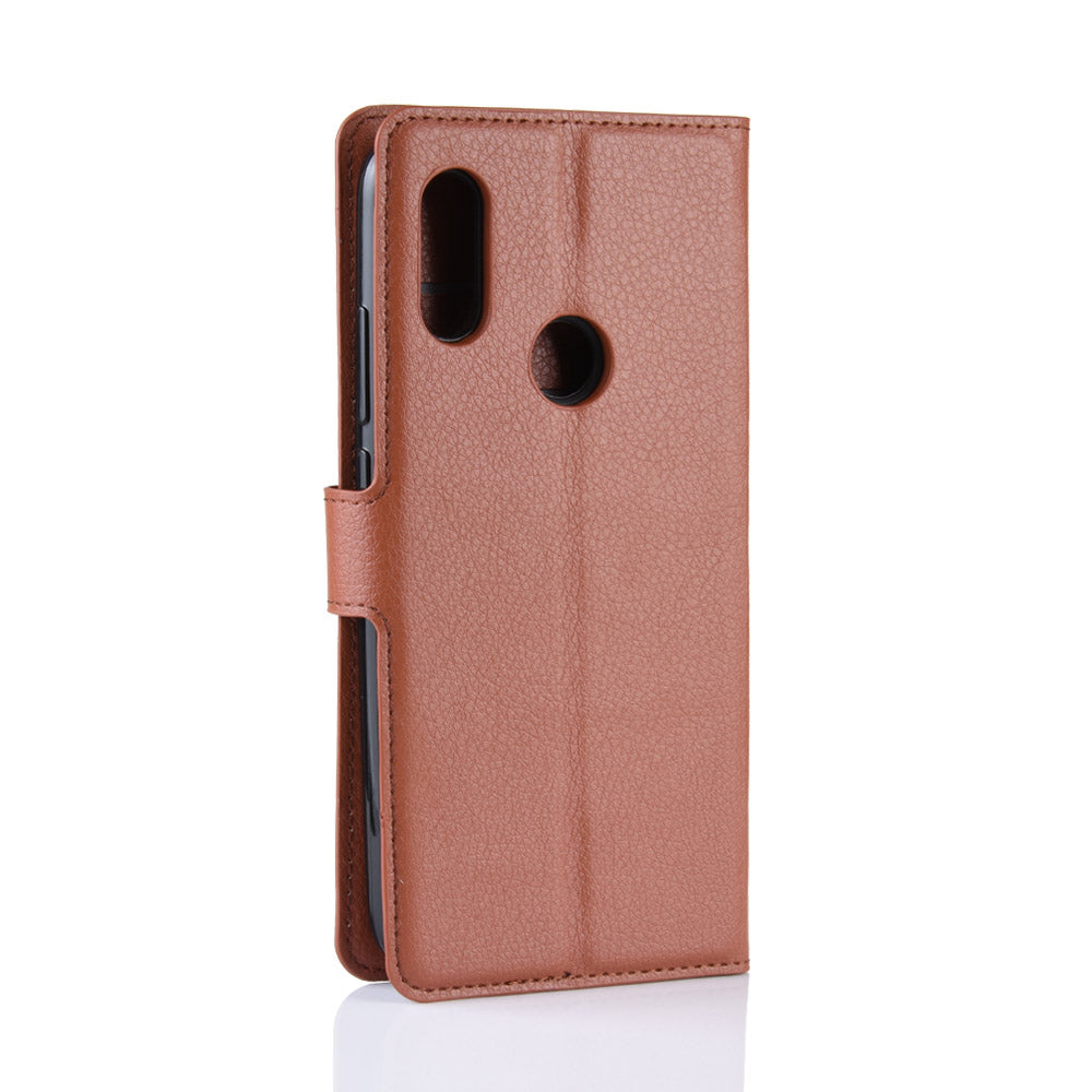 Litchi Skin Wallet Leather Stand Case for Xiaomi Redmi 7 / Redmi Y3