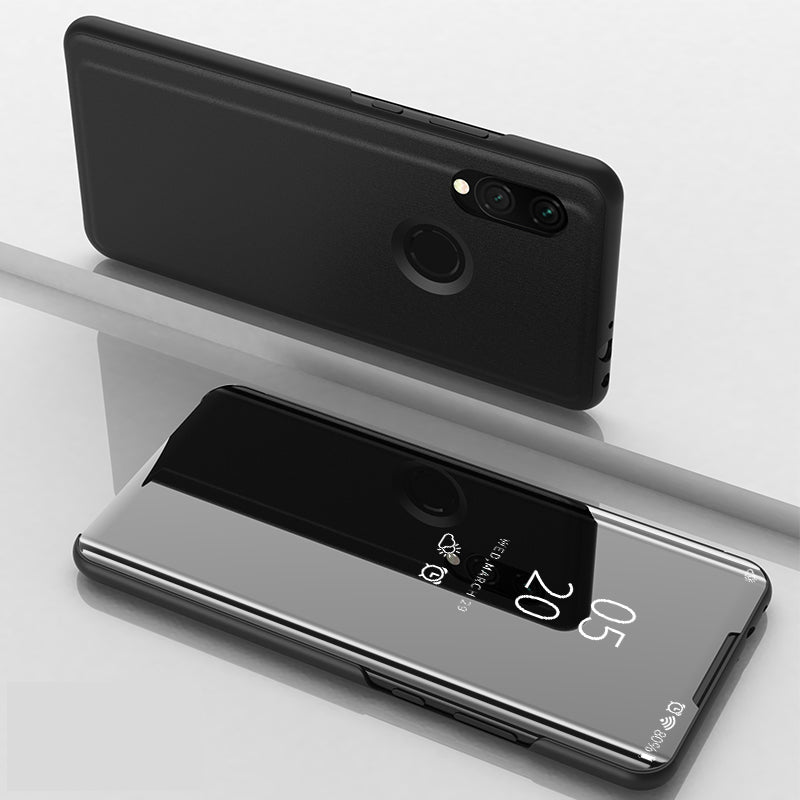 View Window Plated Mirror Surface Leather Phone Casing for Xiaomi Redmi 7 / Redmi Y3