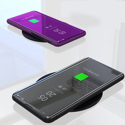 View Window Plated Mirror Surface Leather Phone Casing for Xiaomi Redmi 7 / Redmi Y3