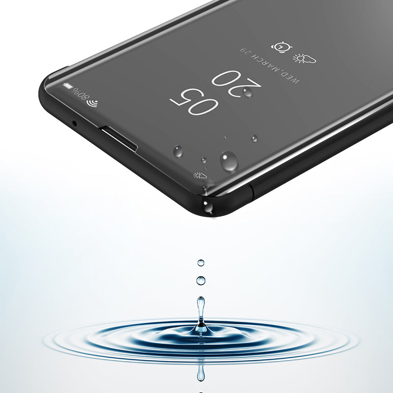 View Window Plated Mirror Surface Leather Phone Casing for Xiaomi Redmi 7 / Redmi Y3