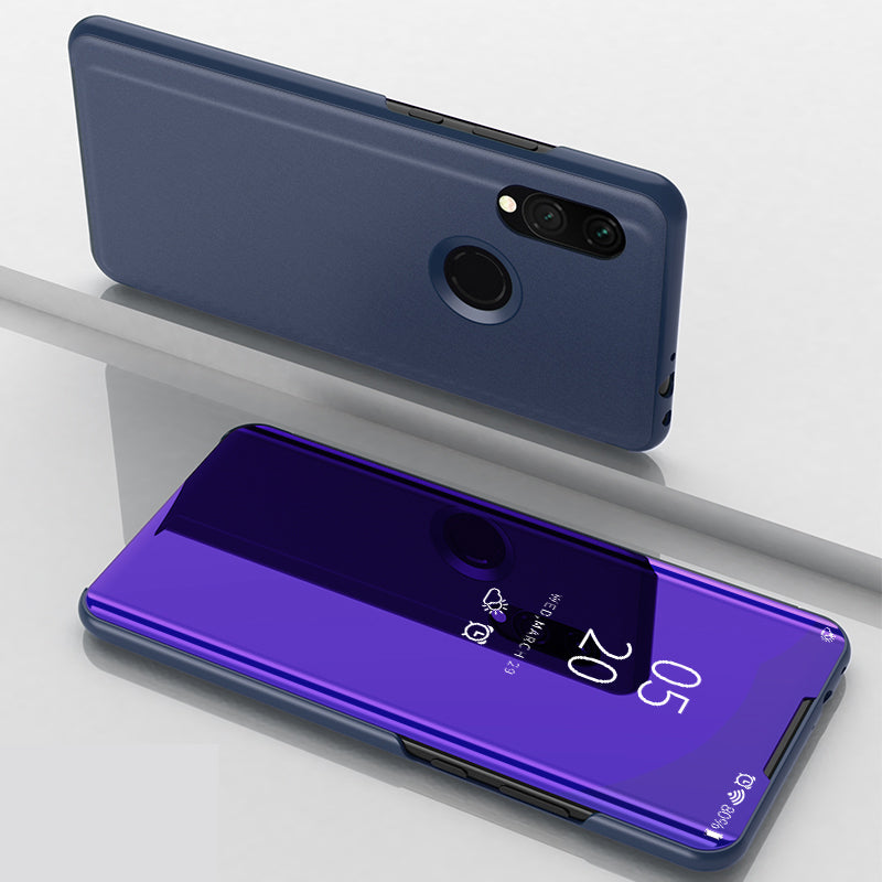 View Window Plated Mirror Surface Leather Phone Casing for Xiaomi Redmi 7 / Redmi Y3