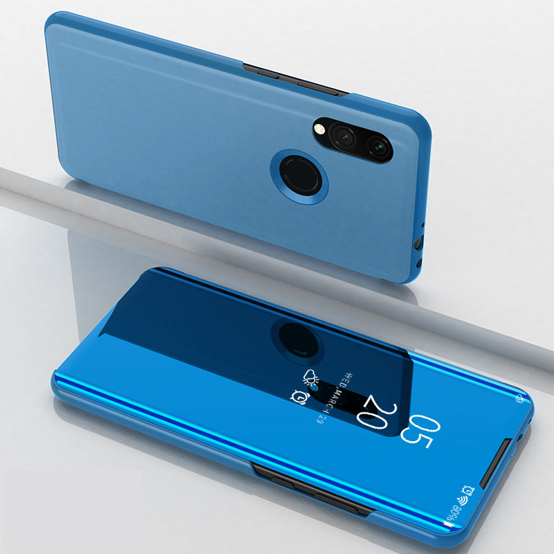 View Window Plated Mirror Surface Leather Phone Casing for Xiaomi Redmi 7 / Redmi Y3