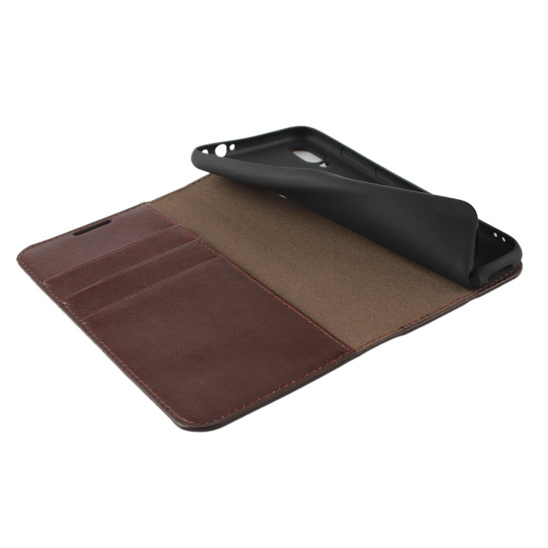 Crazy Horse Wallet Stand Genuine Leather Case for Xiaomi Redmi Note 7S / Note 7 / Redmi Note 7 Pro (India)