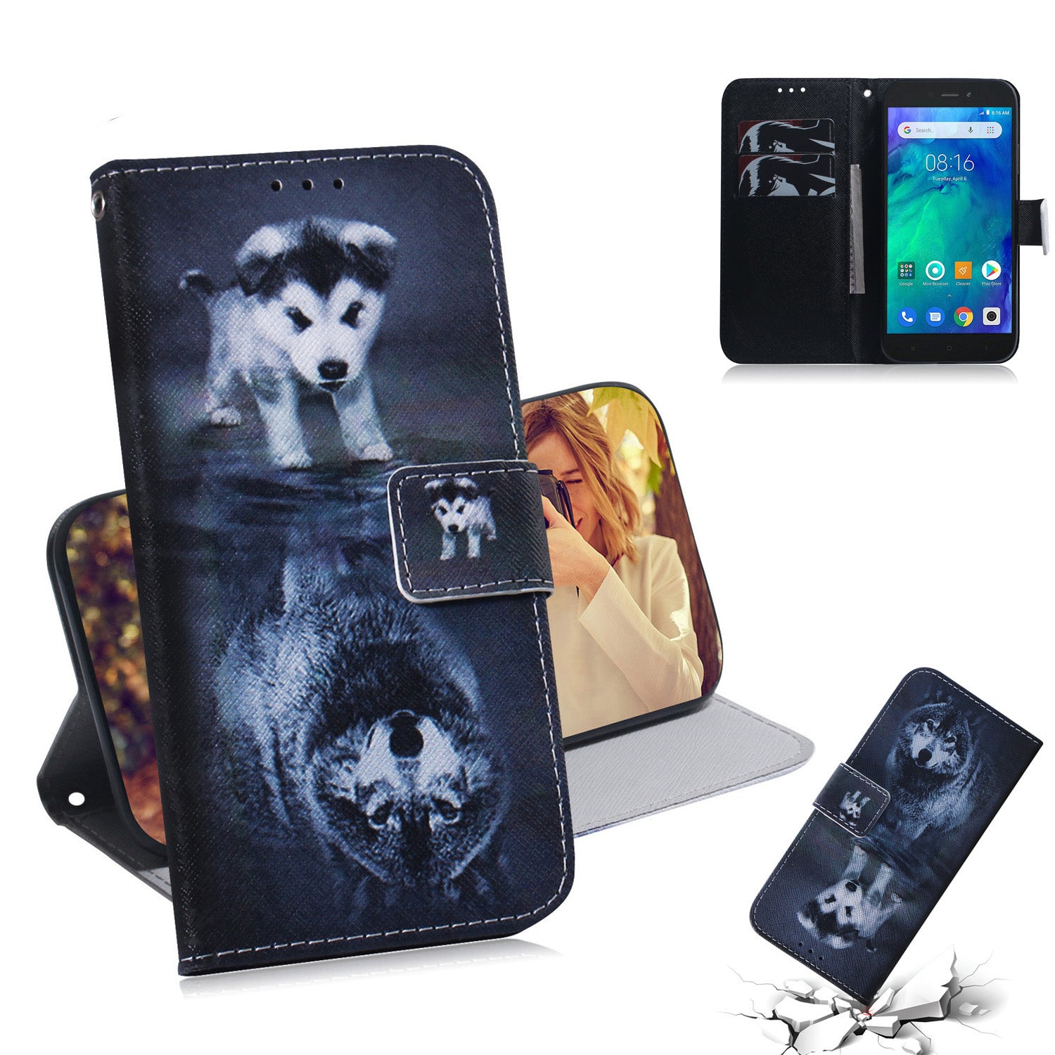 Pattern Printing Wallet Protective Leather Case for Xiaomi Redmi Go