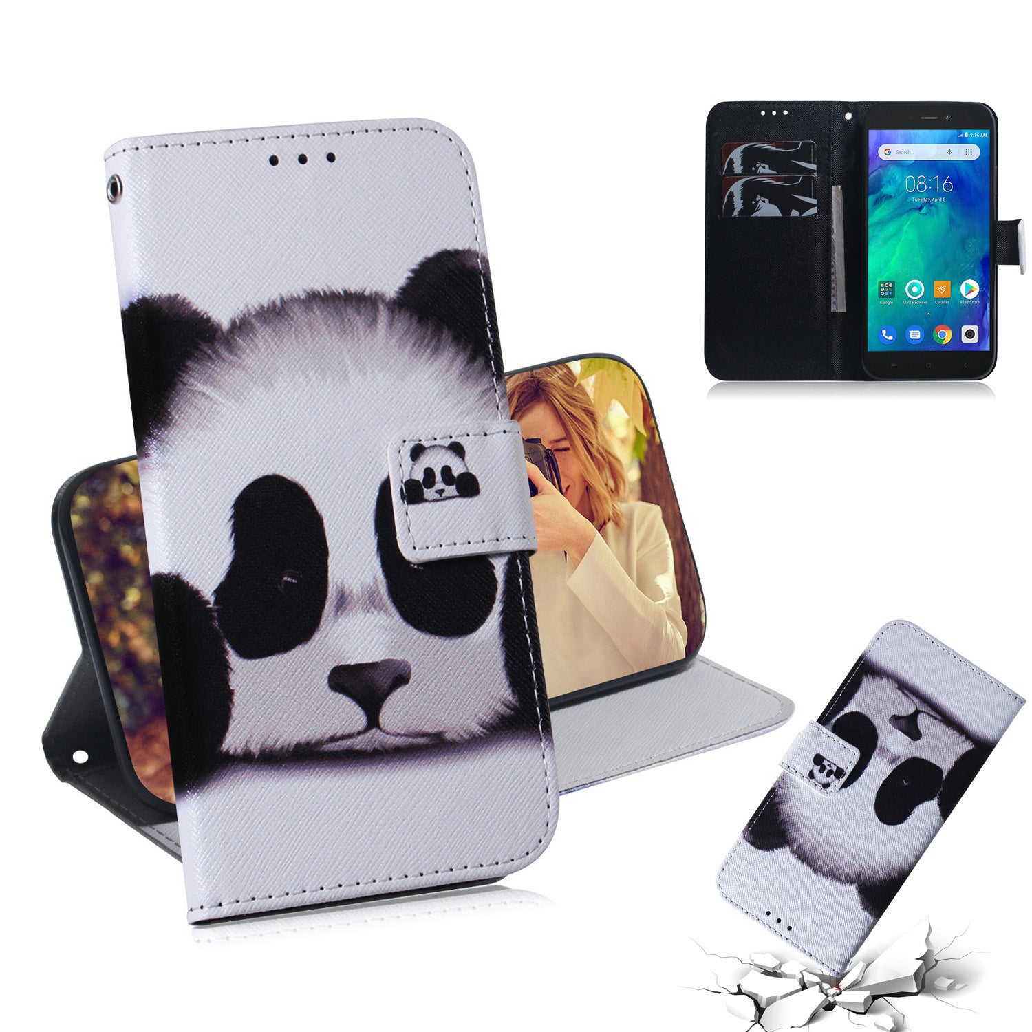 Pattern Printing Wallet Protective Leather Case for Xiaomi Redmi Go