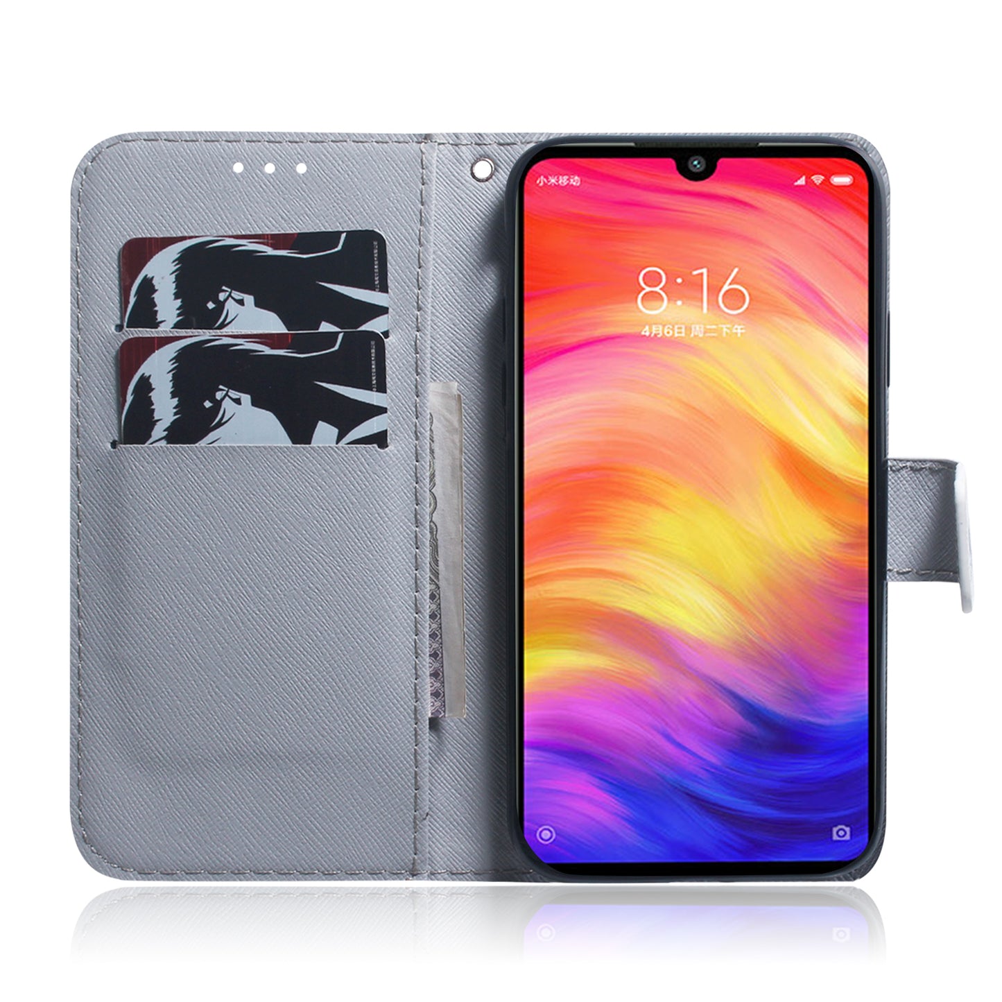 Pattern Printing Wallet Leather Cell Phone Case for Xiaomi Redmi Note 7S / Note 7