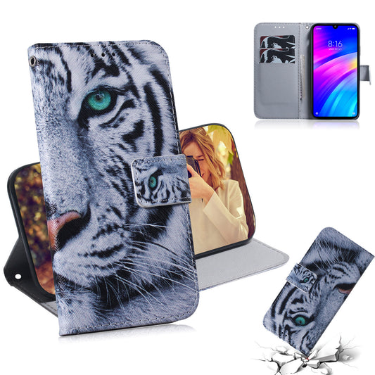 Pattern Printing Wallet Stand Protective Leather Case for Xiaomi Redmi 7 / Redmi Y3