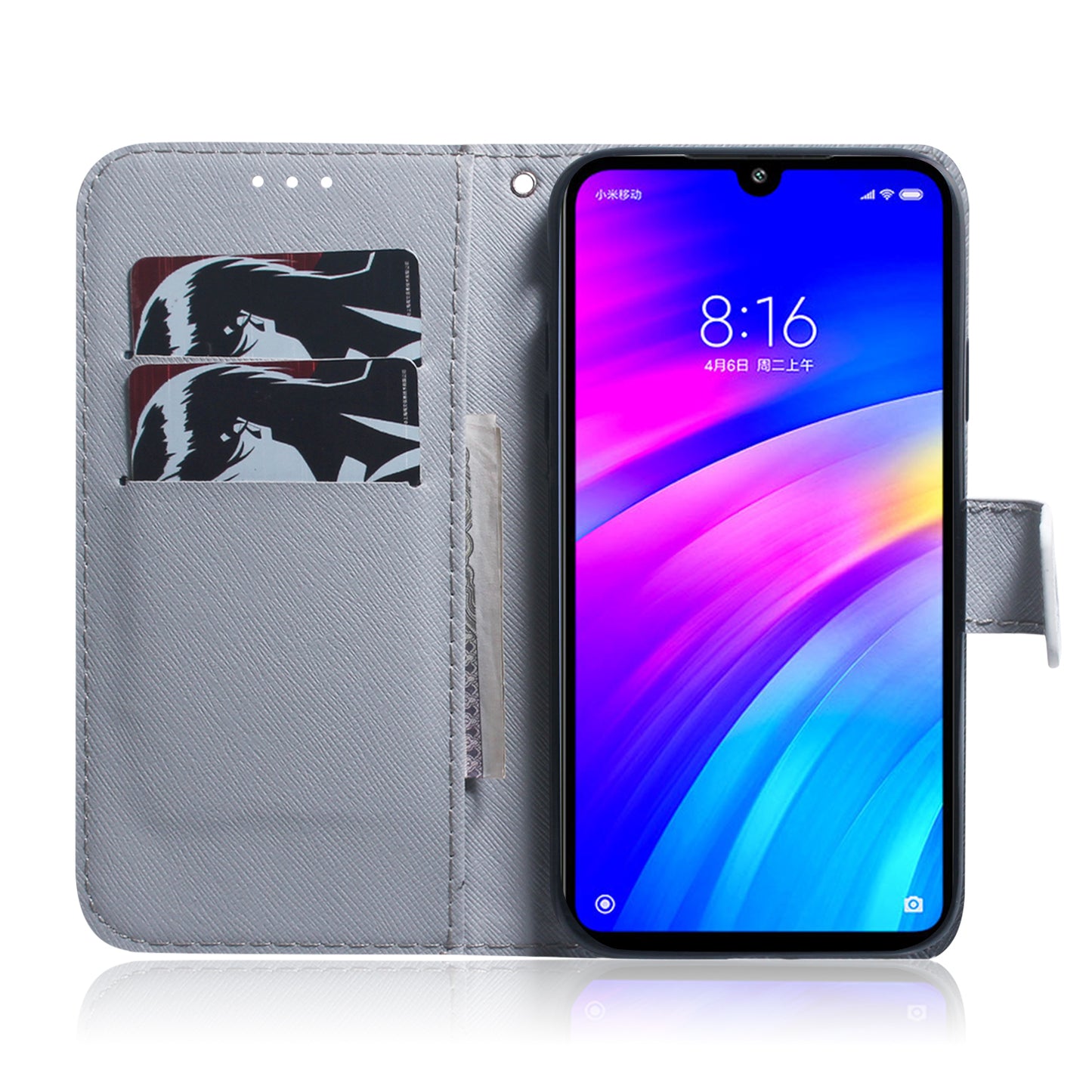 Pattern Printing Wallet Stand Protective Leather Case for Xiaomi Redmi 7 / Redmi Y3