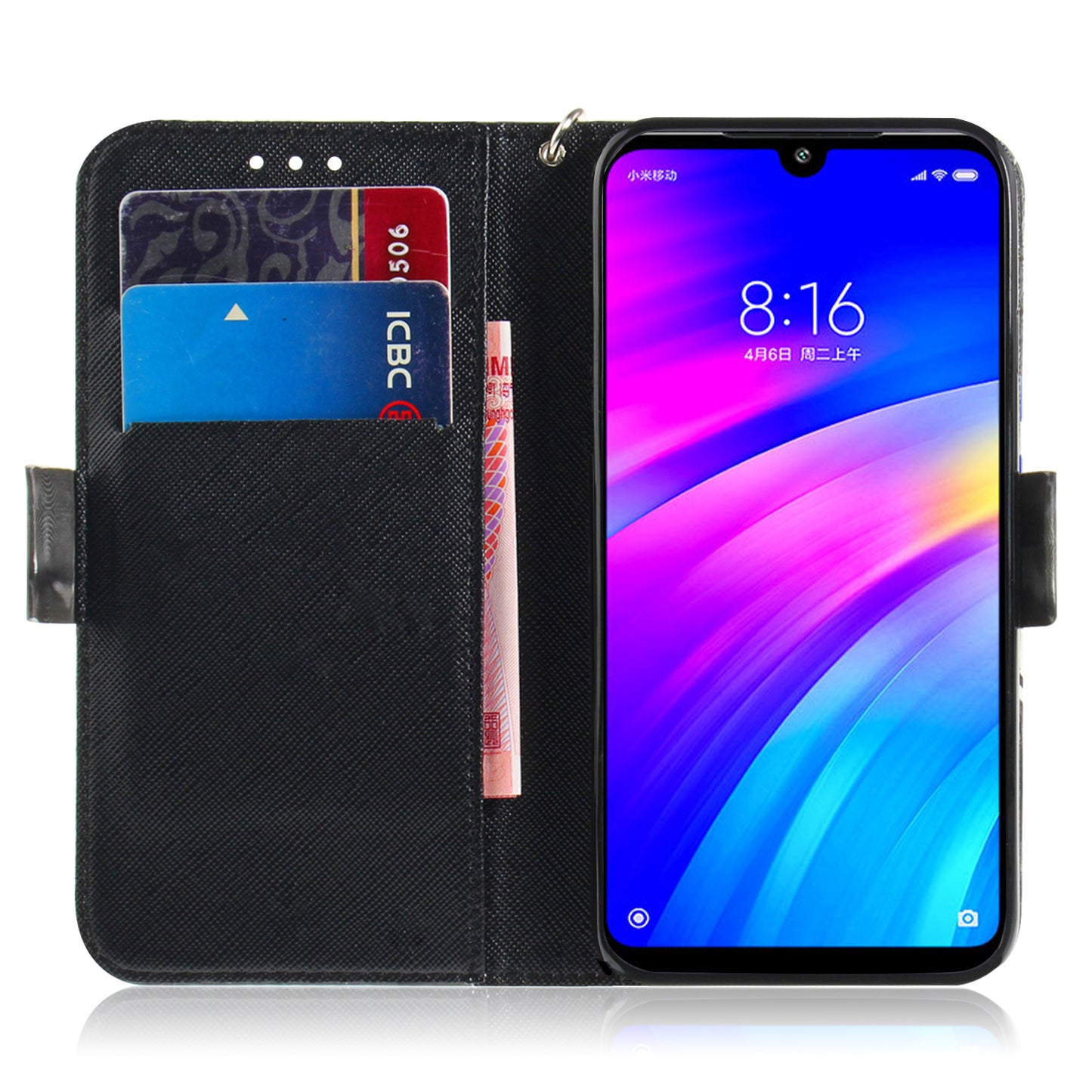 Light Spot Decor Patterned Wallet Stand PU Leather Phone Case for Xiaomi Redmi 7 / Redmi Y3