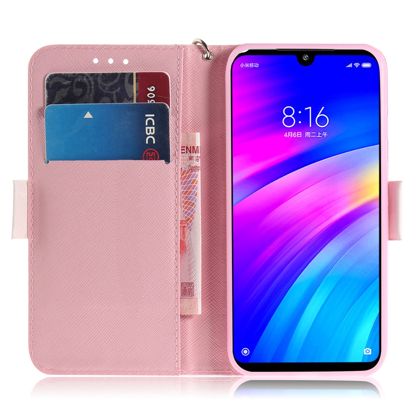 Light Spot Decor Patterned Wallet Stand PU Leather Phone Case for Xiaomi Redmi 7 / Redmi Y3