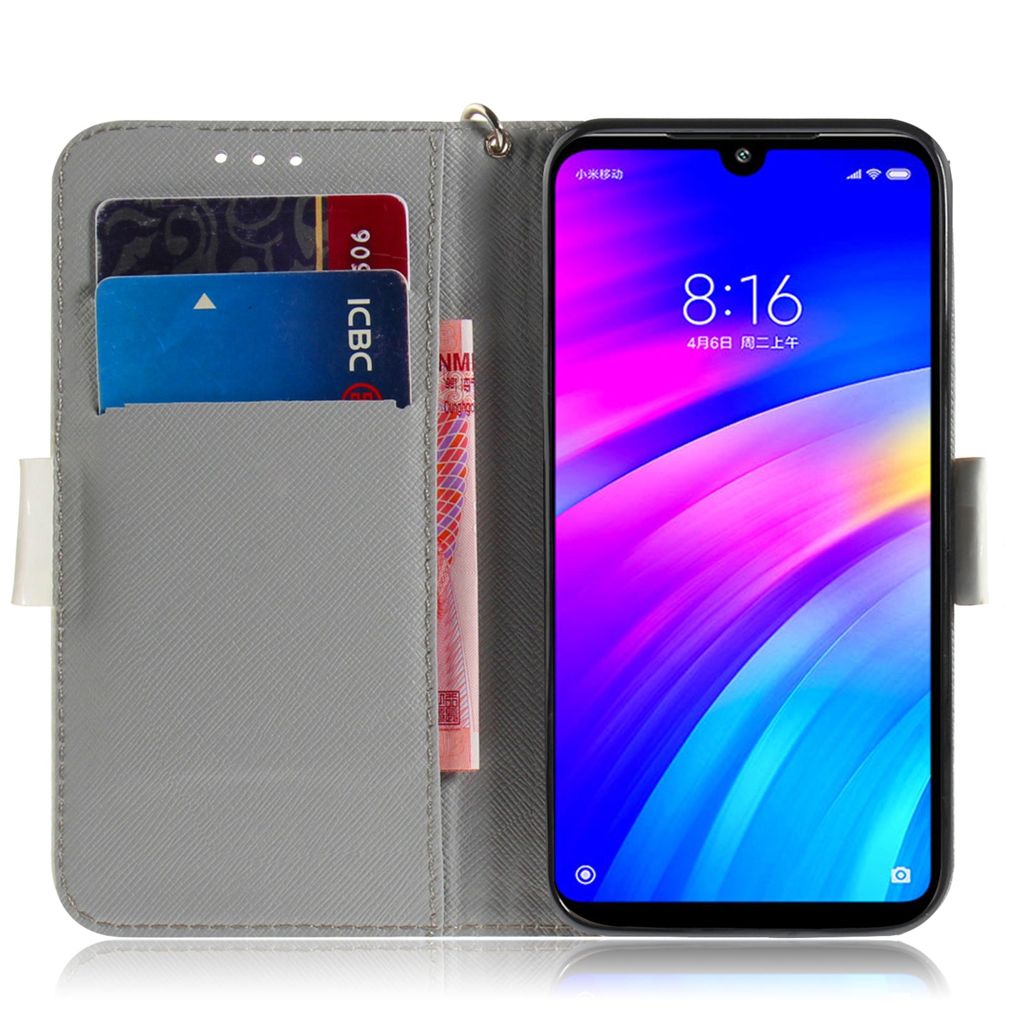 Light Spot Decor Patterned Wallet Stand PU Leather Phone Case for Xiaomi Redmi 7 / Redmi Y3