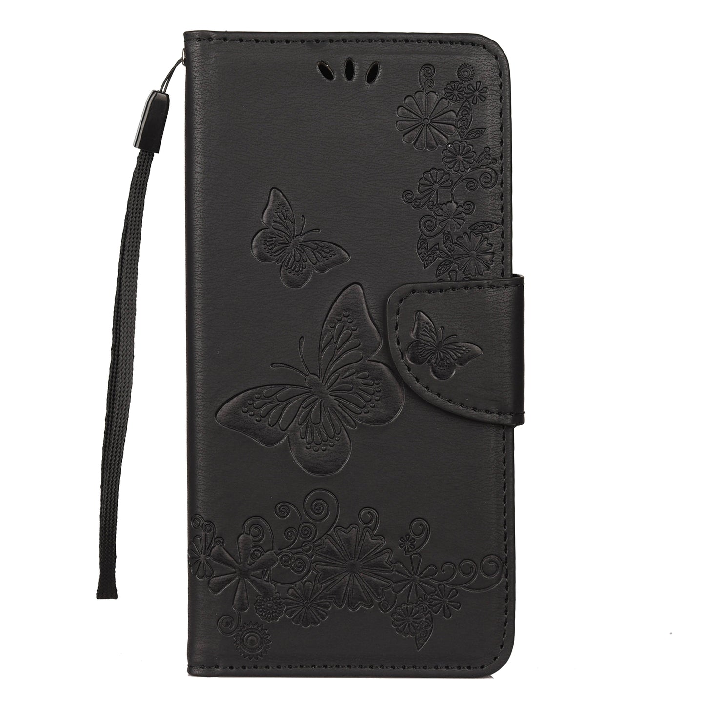 Imprint Butterfly Flowers Leather Stand Wallet Folio Case for Xiaomi Redmi Note 7S / Note 7 / Note 7 Pro (India)