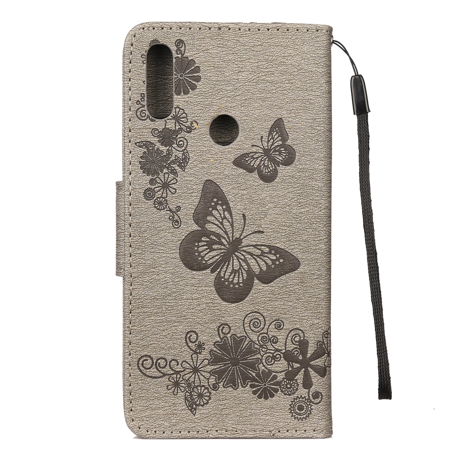 Imprint Butterfly Flowers Leather Stand Wallet Folio Case for Xiaomi Redmi Note 7S / Note 7 / Note 7 Pro (India)