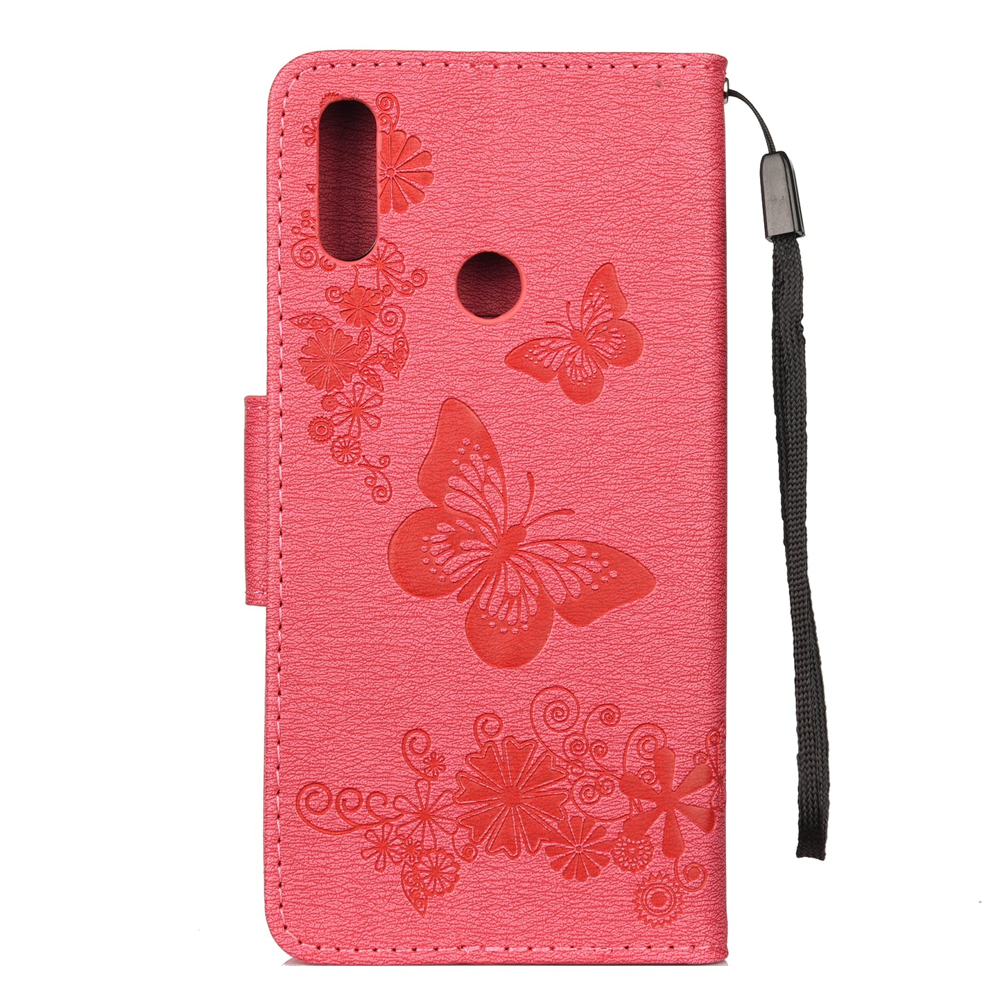 Imprint Butterfly Flowers Leather Stand Wallet Folio Case for Xiaomi Redmi Note 7S / Note 7 / Note 7 Pro (India)