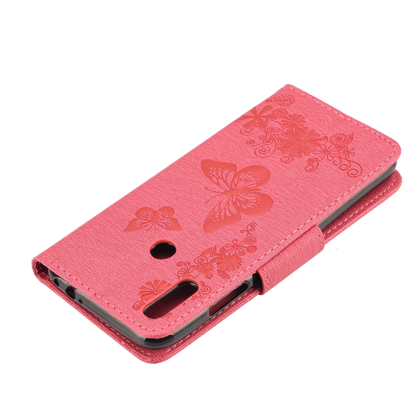 Imprint Butterfly Flowers Leather Stand Wallet Folio Case for Xiaomi Redmi Note 7S / Note 7 / Note 7 Pro (India)