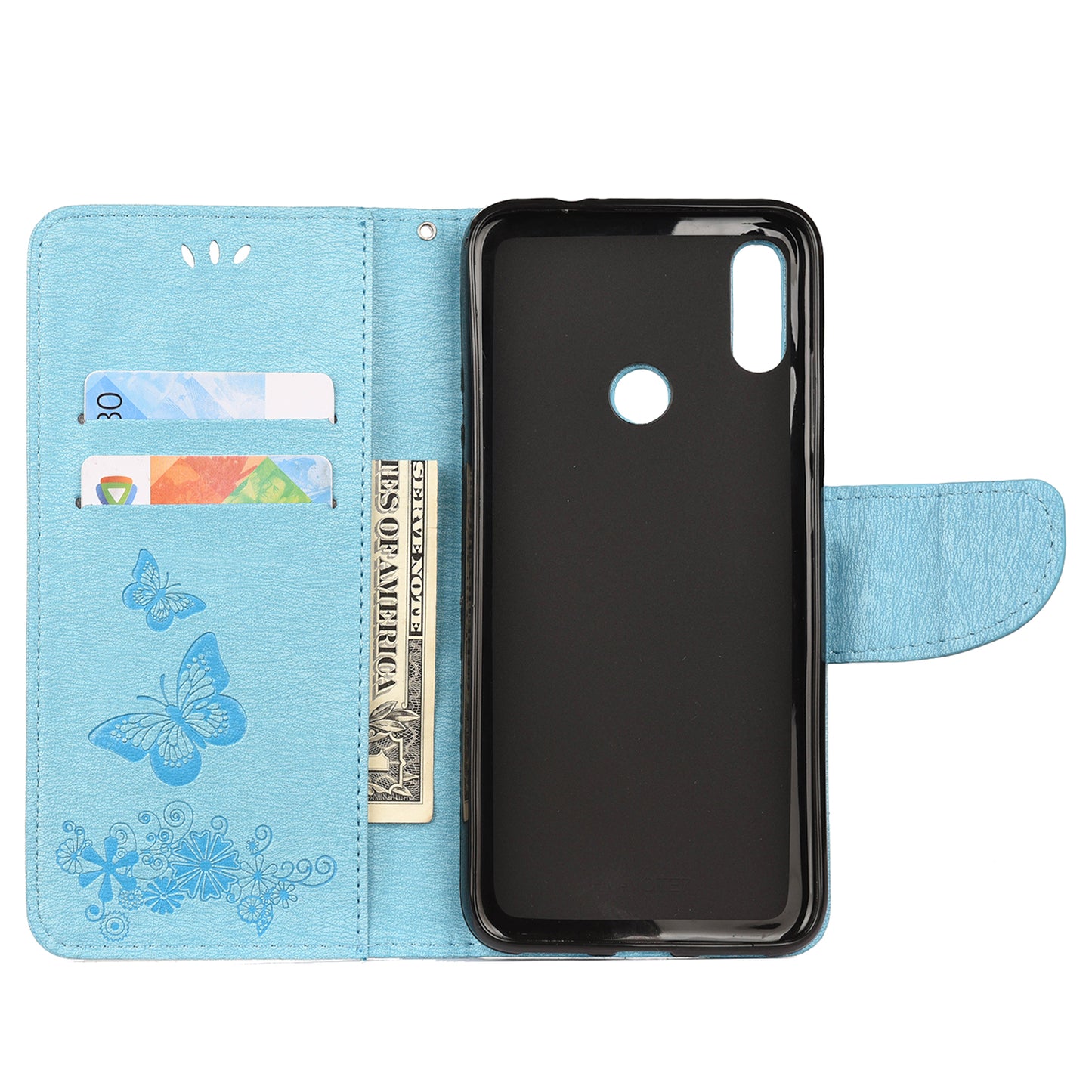 Imprint Butterfly Flowers Leather Stand Wallet Folio Case for Xiaomi Redmi Note 7S / Note 7 / Note 7 Pro (India)