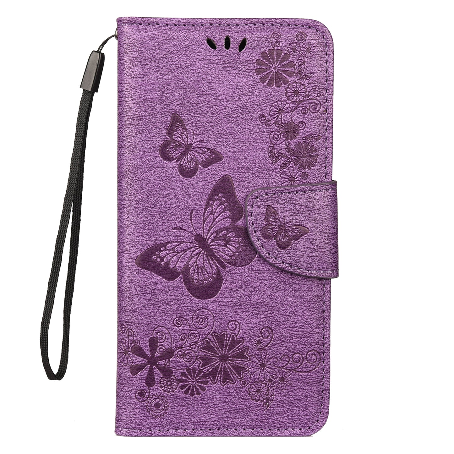 Imprint Butterfly Flowers Leather Stand Wallet Folio Case for Xiaomi Redmi Note 7S / Note 7 / Note 7 Pro (India)