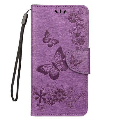 Imprint Butterfly Flowers Leather Stand Wallet Folio Case for Xiaomi Redmi Note 7S / Note 7 / Note 7 Pro (India)